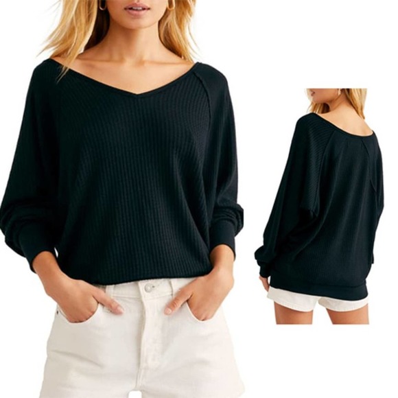 Free People Tops - Free People Santa Clara Thermal Women's Black Top